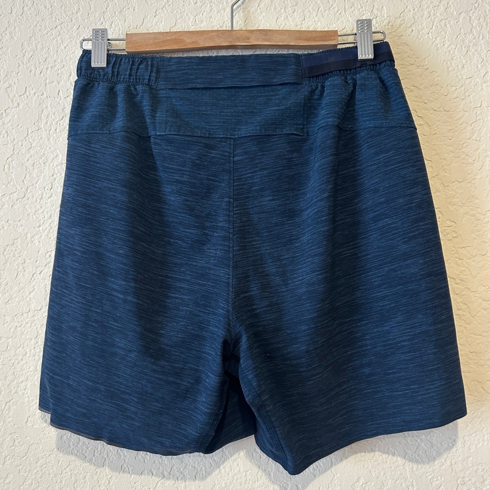 Lululemon Men Shorts S Blue Space Dye Surge Lined Running Athletic 6 Inch Inseam - Picture 4 of 9